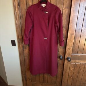 100% wool Leslie Fay Deep Red Women's Dress Coat